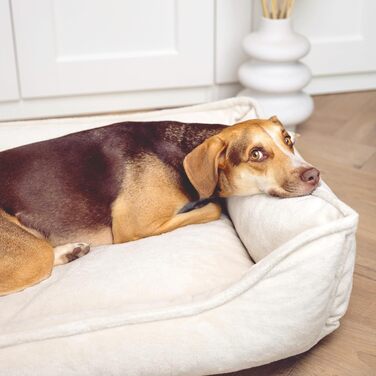 Ортопедичне собаче ліжко 4L Textil IRIS Premium-LINE: зручне та комфортне місце для вашого улюбленця (100x80 см, Бежевий)