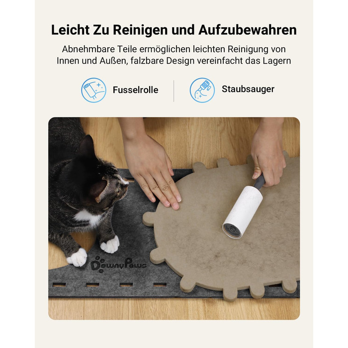 Кігтеточка-будиночок для котів DownyPaws з фетру, 2-ярусна, 50 x 33 x 50 см, сірий (1 шт.)