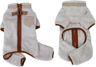 Теплий зимовий піжамний комбінезон для собак, термо-комбінезон з ніжками та отвором для шлейки, для собак середніх розмірів (хакі, M)