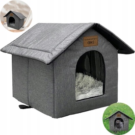 Водонепроникний зимовий будинок для котів на вулицю з подушкою VinnyPet