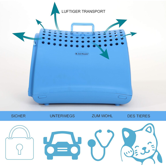 Транспортний бокс для котів та кошенят New Life 40x50 см, антрацит | екологічний, з переробленого пластику