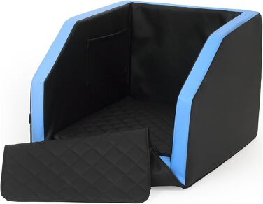 Автоматичне ліжко для собак у автокріслі Velinda, 55x70 см, чорно-біле/чорне/синє