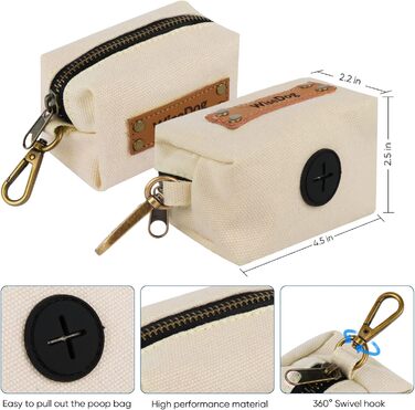 Набір повідка та нашийника для собак Wisedog: регульований, міцний нашийник та повідок для собак маленьких, середніх та великих порід, з тримачем для пакетів для екскрементів (M, пісочний колір). Розмір M (нашийник: 30-45 см; повідок: 1.5 м)