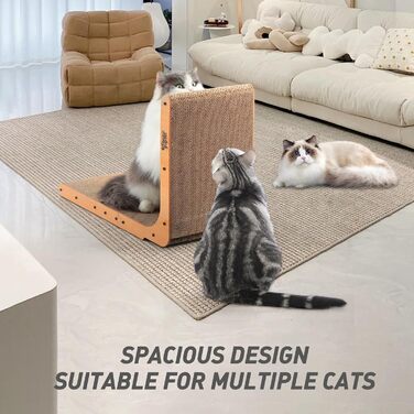 Вертикальний когтетоп для котів L-подібної форми, 23,6 дюйма, кріплення на стіну