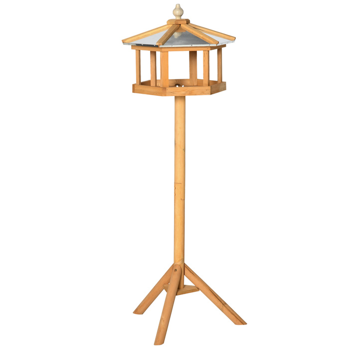 PawHut Birdhouse Bird Villa Годівниця для птахів з підставкою та цинковим дахом 113x40x40 см, погодостійка годівниця для птахів для саду та патіо