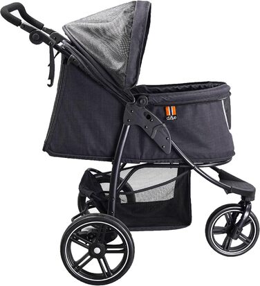 COOPER Складаний візок для собак до 32 кг | Регульована висота, кошик для покупок, Soft Touch ручки, світловідбиваючі елементи | Ідеальний для транспортування домашніх тварин (Чорний)