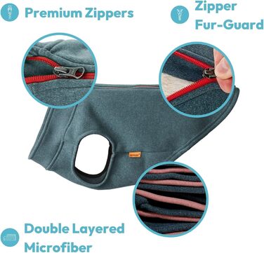 Жилет GOOBY Zip Up Feece для собак (фіолетовий, Micro, обхват грудей ~28 см)