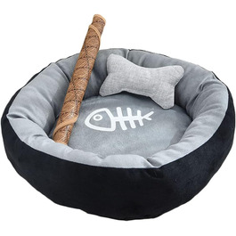 Кругле ліжко для собак та котів, сірий колір, діаметр 50 см