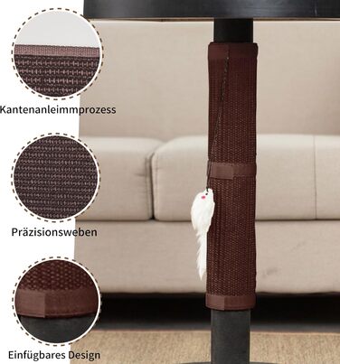 Килимок від подряпин для котів JanYoo (2 шт.) - захист меблів, 50x25 см, коричневий