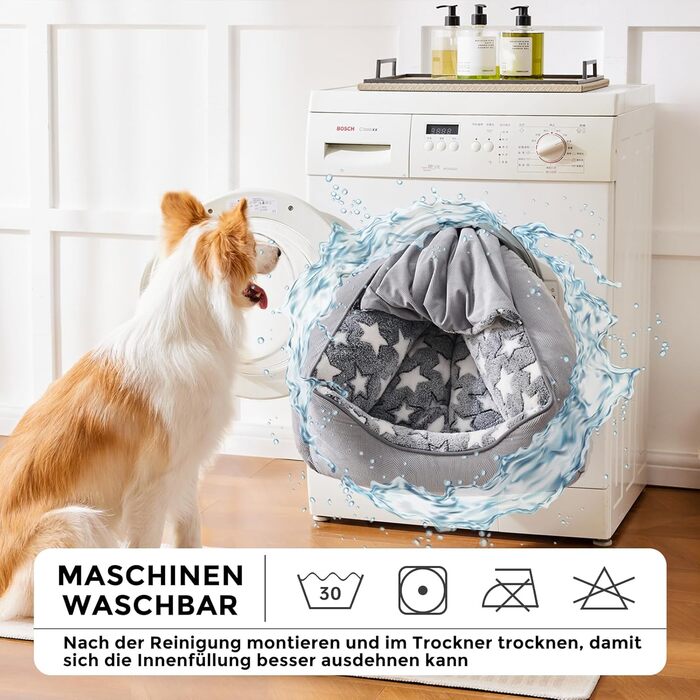 Крісло-будиночок для собак та котів, маленьке, 53x50x17 см, сіре. Знімний коврик, м'яке та тепле, з високими бортиками, придатне для маленьких собак та котів, легко миється.