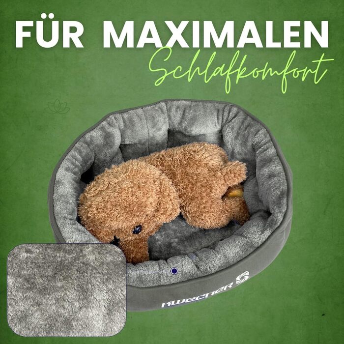 М'яке ліжко для собак та котів - ліжко-кошик з антиковзною основою сірого кольору