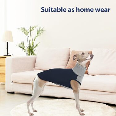 Пуловер для собак з флісу, блакитний - для великих порід, дихаючий та зручний - легко одягається, обхват грудей 55 см