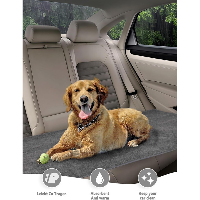 Рушник для собак JOOV E Dog Trockenmante - супер вбираючий, для сушіння після купання, м'який, регульований, для собак (S, Сірий динозавр)