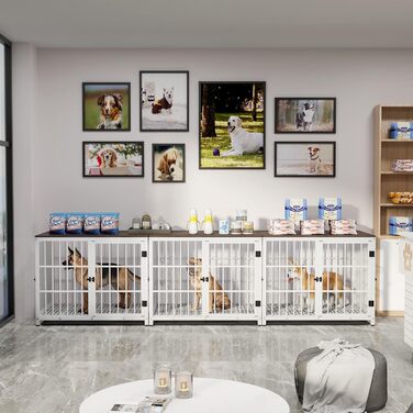 Клітка для собак BingoPaw XXL: сучасний шафка-будка для великих собак 120x77x81.5 см з приставним столиком та висувним піддоном