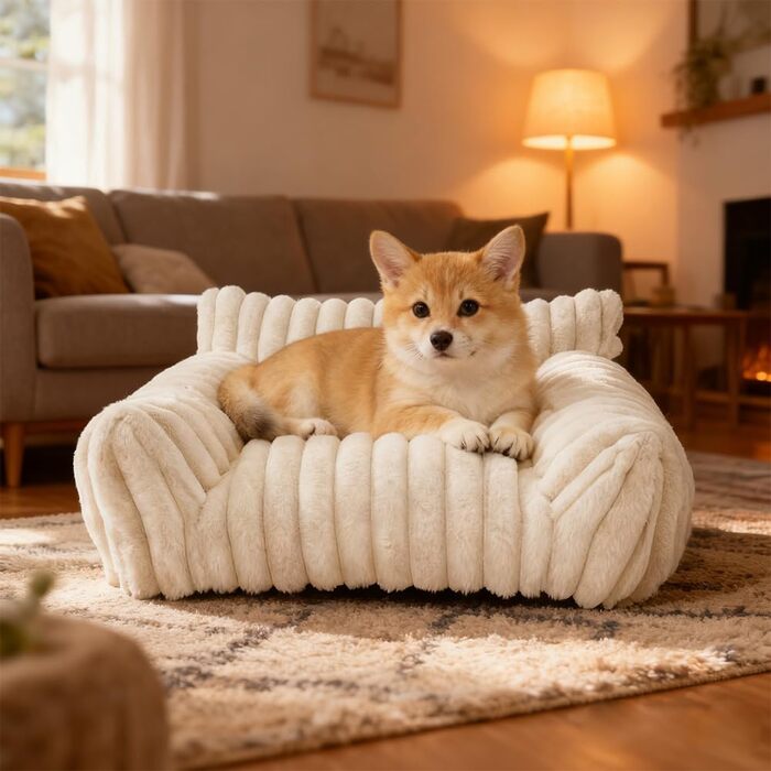 М'яке ліжко для собак та котів RANJIMA: зручне, пухнасте, миється, для кошенят та цуценят