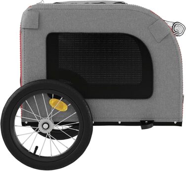Фahrрадінний причіп для собак Червоний та Сірий, Oxford-Gewebe та Ізоточне залізо, Модель 93831