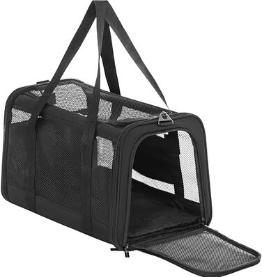 Транспортна сумка для собак та котів Petsfit, чорна, складана, дихаюча