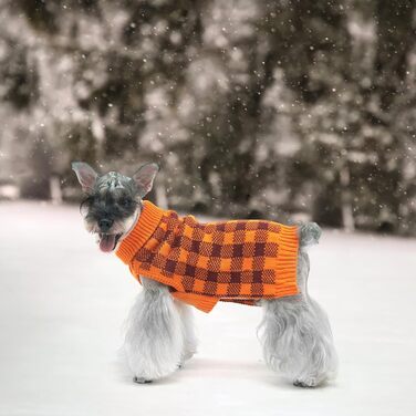 Пуловер для собак PUPTECK, теплий трикотажний одяг для собак, котів, осінь/зима, помаранчевий, розмір S