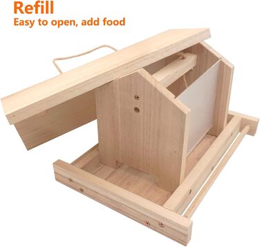 Дерев'яний будиночок для птахів Zeqeey на підвісці: велика місткість, годівниця для диких птахів, Finken, Rotkehlchen, Sparrows