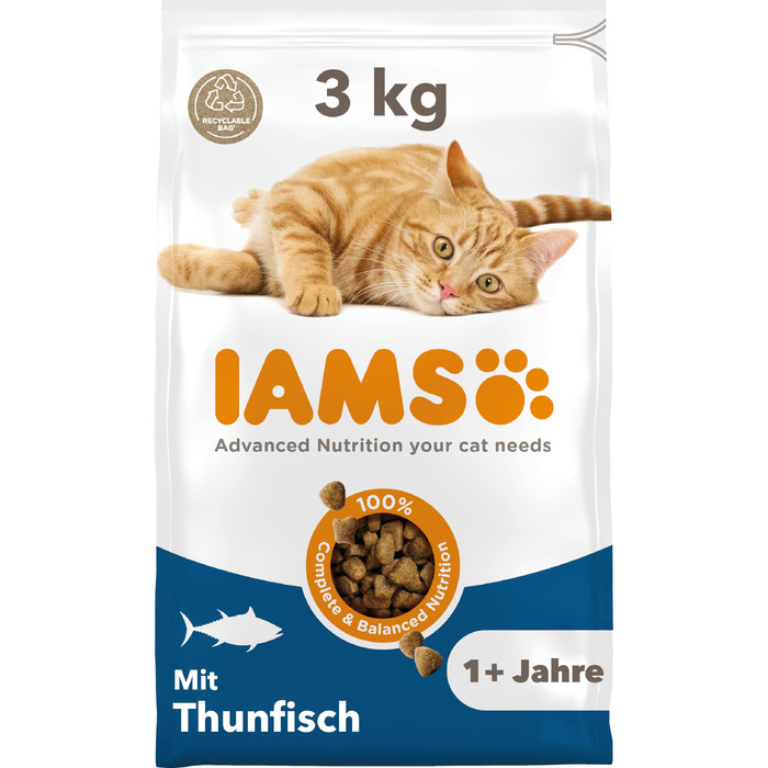 Сухий корм для котів IAMS для дорослих від 1 до 6 років з тунцем, 10 кг