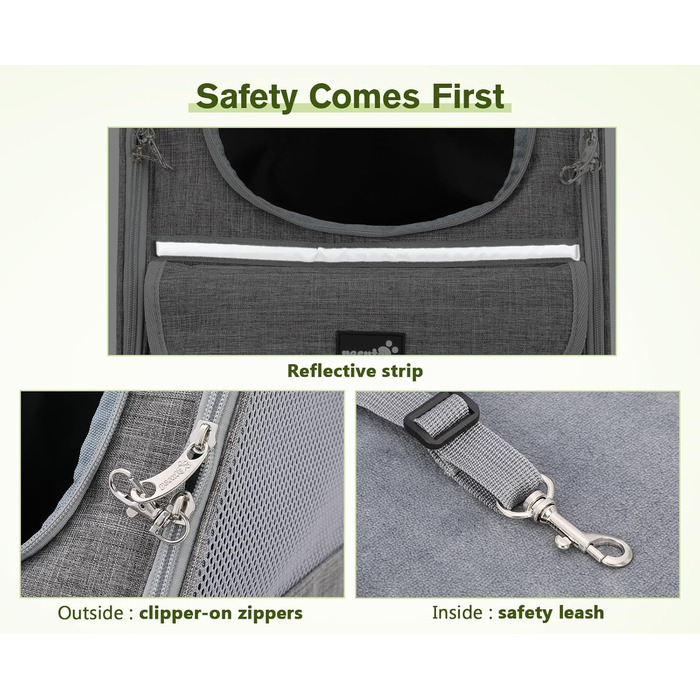 Плед-рюкзак для кота Pecute, сірий, класичний, до 6 кг