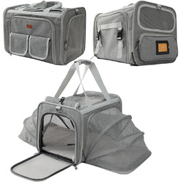 Трансформер для котів та собак, цуценят, кроликів, L, рожевий (сірий), для подорожей, схвалено авіакомпаніями