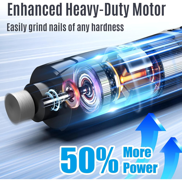 Електричний шліфувальник кігтів для собак та котів Casfuy Neue - тиха робота, 7 годин роботи, 2 LED, для собак великих, середніх та малих порід, чорний