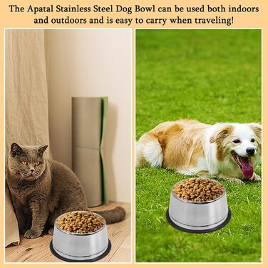 Набір мисок для котів та собак 2-в-1 з нержавіючої сталі з гумовим дном, знімні та стійкі, для цуценят, кошенят, кроликів