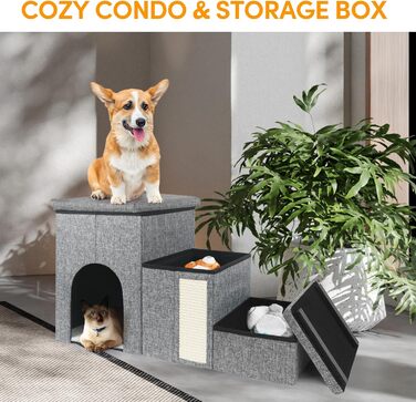 Сходинки для собак Petizer: регульована, складана, з коробкою для зберігання, для маленьких собак, кошенят та тварин