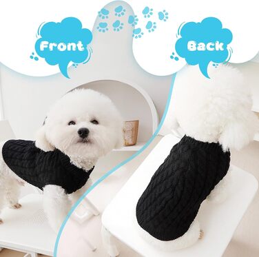 Пуловер для собак, маленьких та середніх порід, 2 шт. (білий + червоний, бежевий + чорний), S