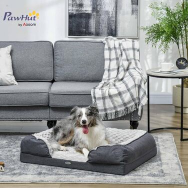 PawHut ліжко для собак заспокійливе, матрац для собак, для маленьких собак (антрацит, L 90 x B 69 x H 21 см)
