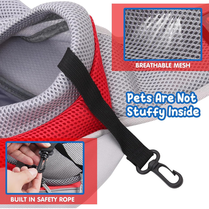 PETCUTE Сумка-переноска для собак та котів, чорна, до 4 кг, дихаюча, з поводком