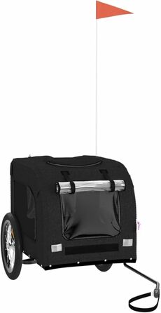 Причіп для велосипеда, переноска для собак, чорний, Oxford-тканина та метал, 93835