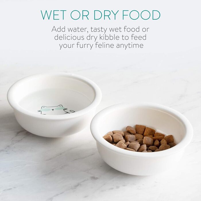 Набір мисок для котів та собак Navaris - керамічні миски для корму, набір для годування котів, миска для корму, миється в посудомийній машині, стиль 1