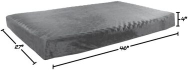 Ортопедичне ліжко для домашніх тварин Petmaker - яйцеподібна конструкція та піна з ефектом пам'яті, знімний чохол, сірий колір, розмір L 117 x 69 x 10 см