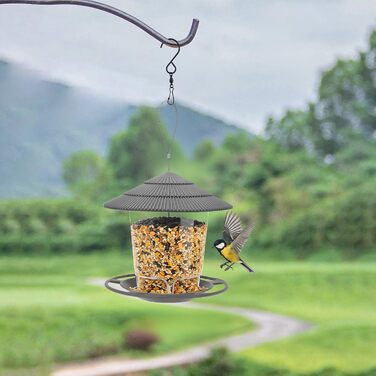 Годівниця для птахів вологостійка – годівниця для підвішування з гачком, прозора годівниця для балкона та саду, годівниця для диких птахів