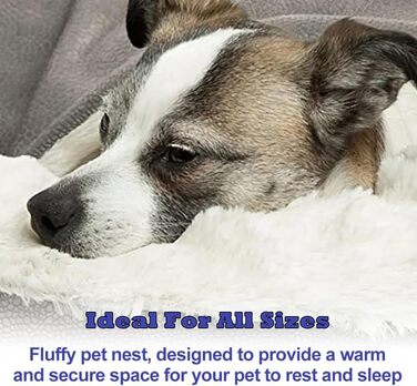 Кругле ліжко для собак та котів, плюшеве, м'яке, 50 см (сірий колір)