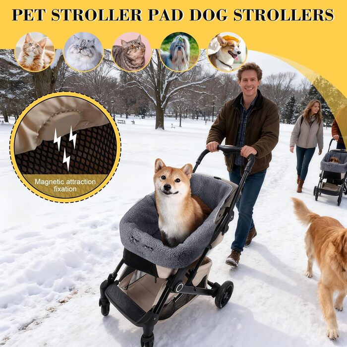М'який килимок для візка для собак, котів та дітей | Зручний для подорожей та прогулянок | Підходить для візка, кафе, парку, авто