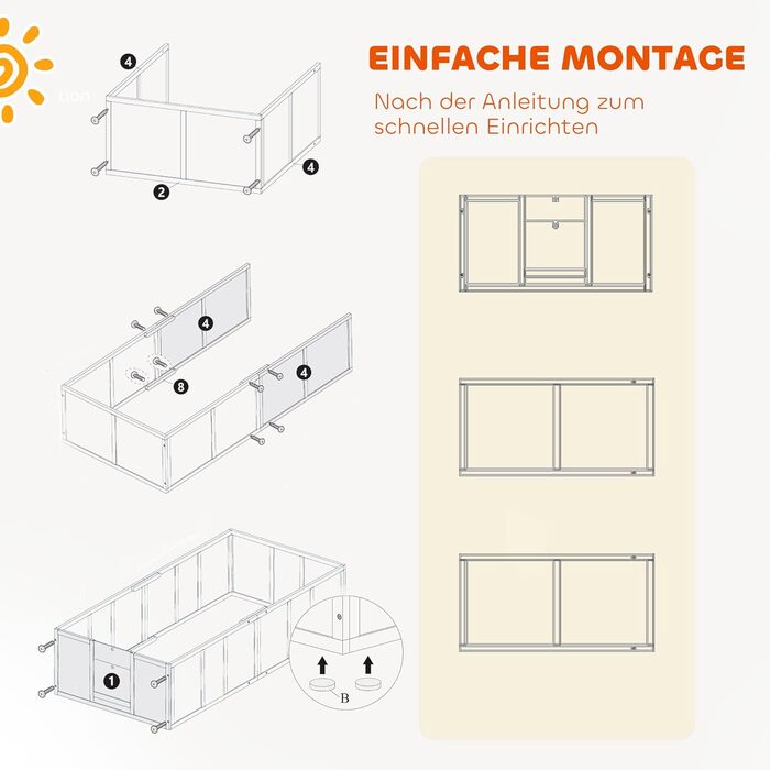 Кія для цуценят PawHut - вольєр для собак, білий, 196x96x48 см