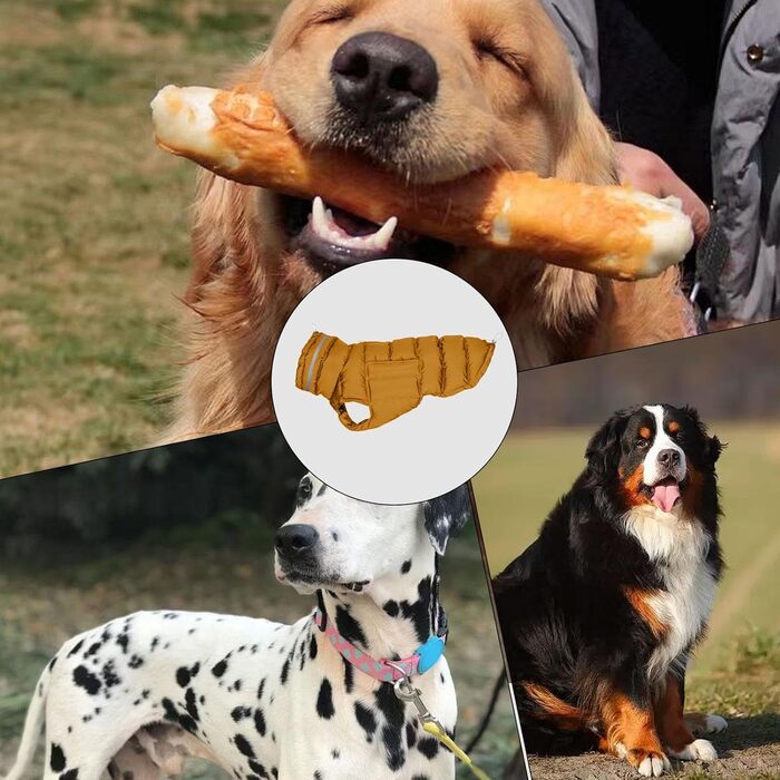 Жовта тепла зимова куртка для собак великих порід, захист від снігу та холоду