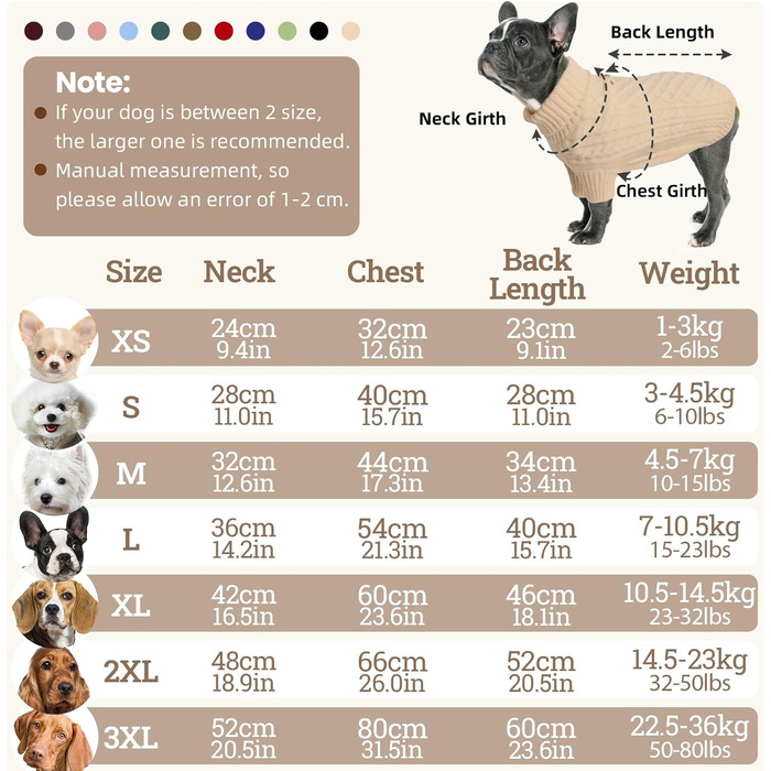 Теплий святковий пуловер для собак - пуловер з вирізом для повідка, для чихуахуа, рейнхаунд та котів (S/M), бежевий