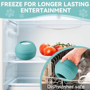 Інтерактивна іграшка-заспокійник для собак, з можливістю заповнення, для тривалої розваги, можна заморожувати, харчовий пластик (Блакитно-зелений, M)