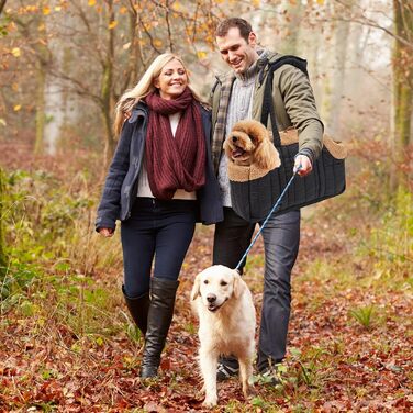 PETCUTE Сумка-переноска для собак і котів, чорна, з карабіном, складна, для маленьких тварин