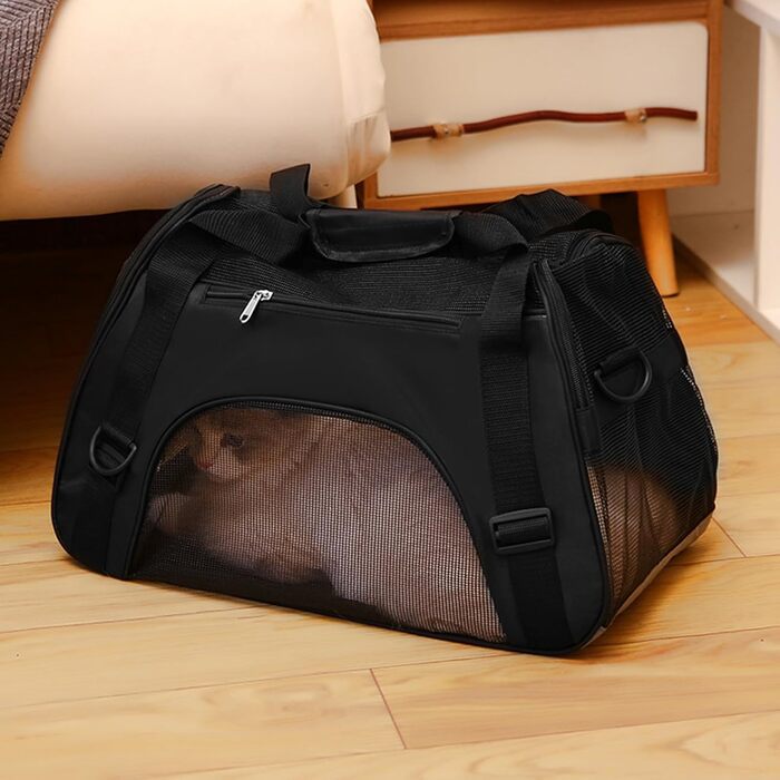 Сумка-переноска для собак, чорна: дихаюча, водонепроникна, легка, для подорожей та прогулянок