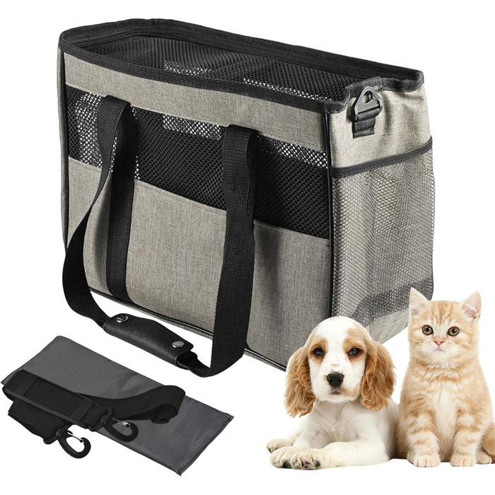 Сумка-переноска для собак та котів Ruwshuuk: багатофункціональна, зручна для прогулянок, подорожей та відпочинку на природі (сіра)