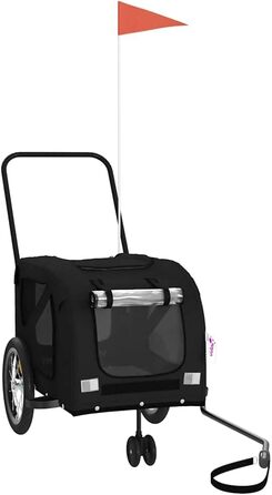 Причіп для велосипеда для собак, чорний, Oxford-Gewebe та залізо, LH89839