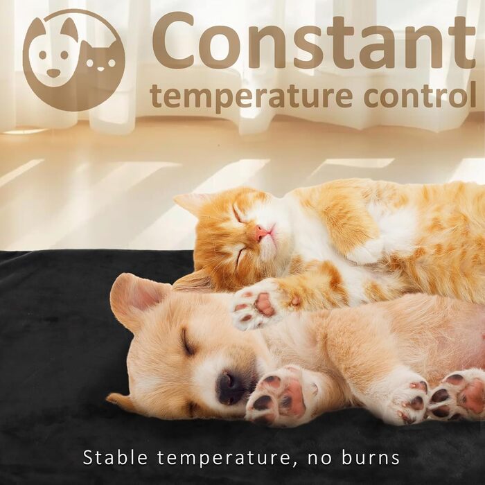 Електричний килимок для домашніх тварин Hillylolly, 70x50 см: підігрівач для собак та котів з регулюванням часу та температури