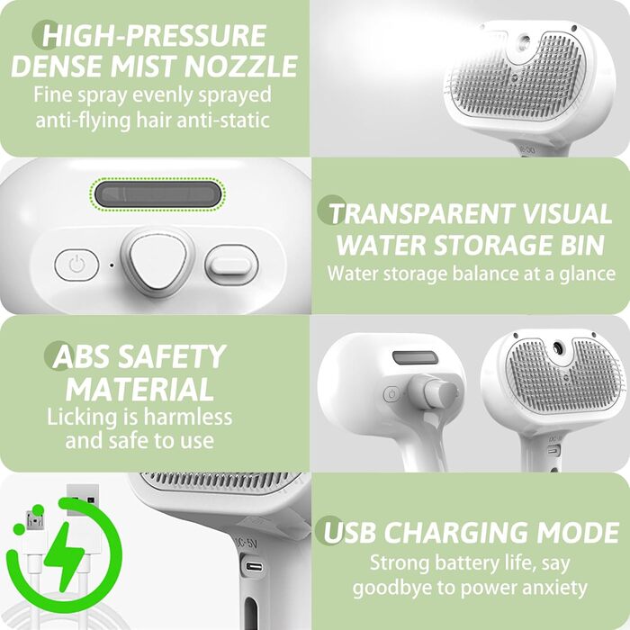 Парова щітка для котів Kurzhaar: видаляє шерсть та бруд, самоочисна, для короткої та довгої шерсті