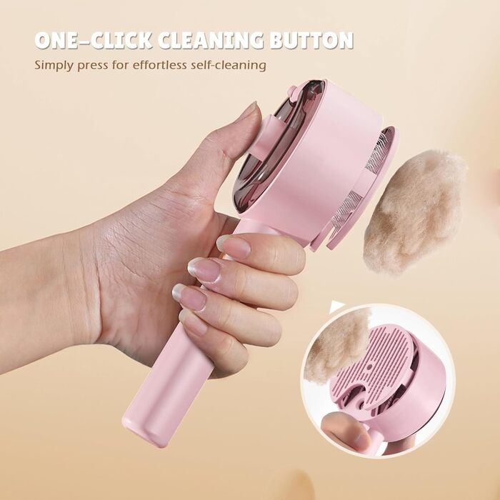 Бурштук для котів з парою 4-в-1, для видалення шерсті, для собак та котів (білий, рожевий)