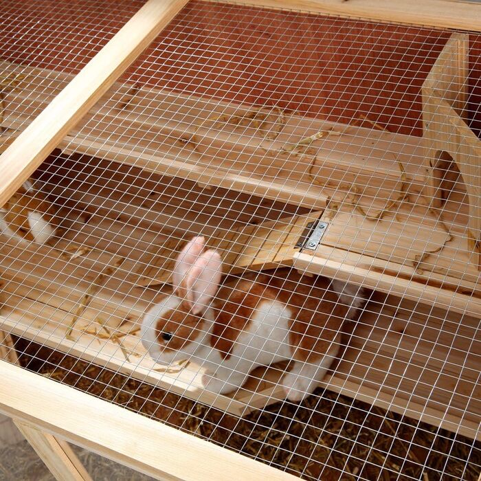 Клітка для гризунів Melko Nagervilla: 3-ярусна дерев'яна клітка для хом'яків та мишей, 117 x 63 x 58 см, з 2 пандусами